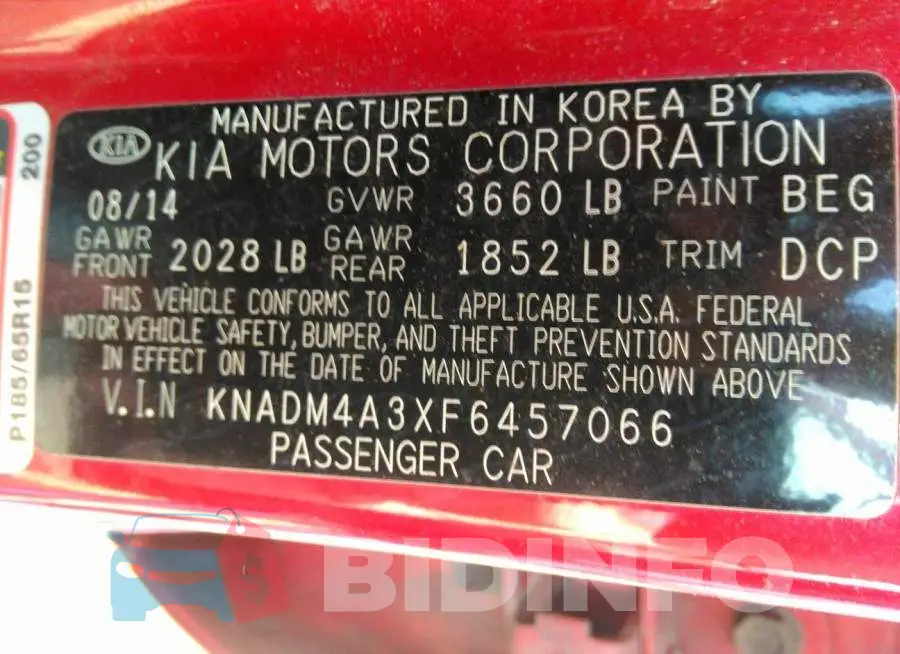 KNADM4A3XF6457066 Photo# 9