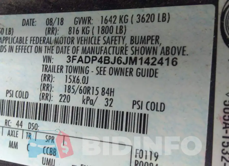 3FADP4BJ6JM142416 Photo# 9