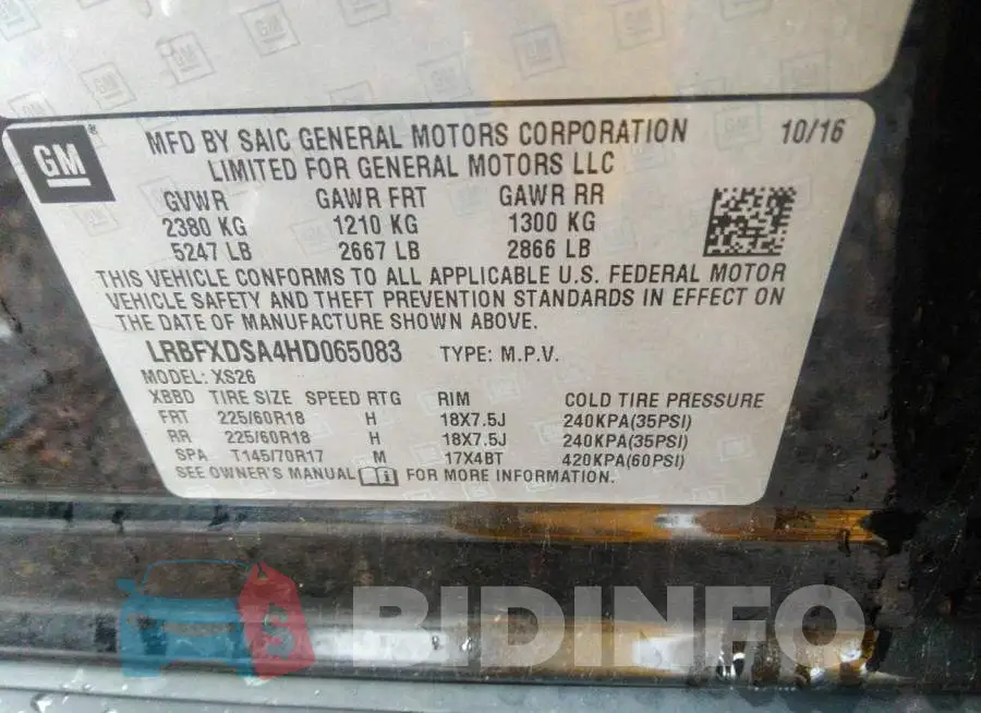 LRBFXDSA4HD065083 Photo# 9