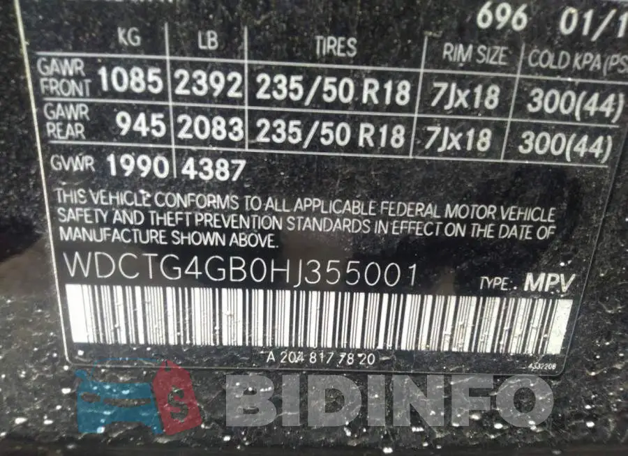 WDCTG4GB0HJ355001 Photo# 9