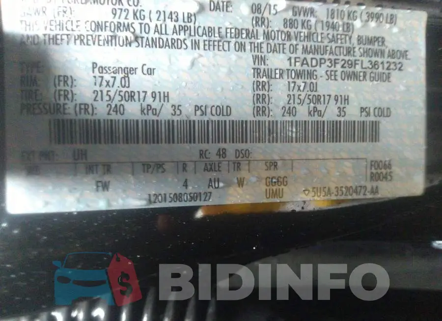 1FADP3F29FL361232 Photo# 9