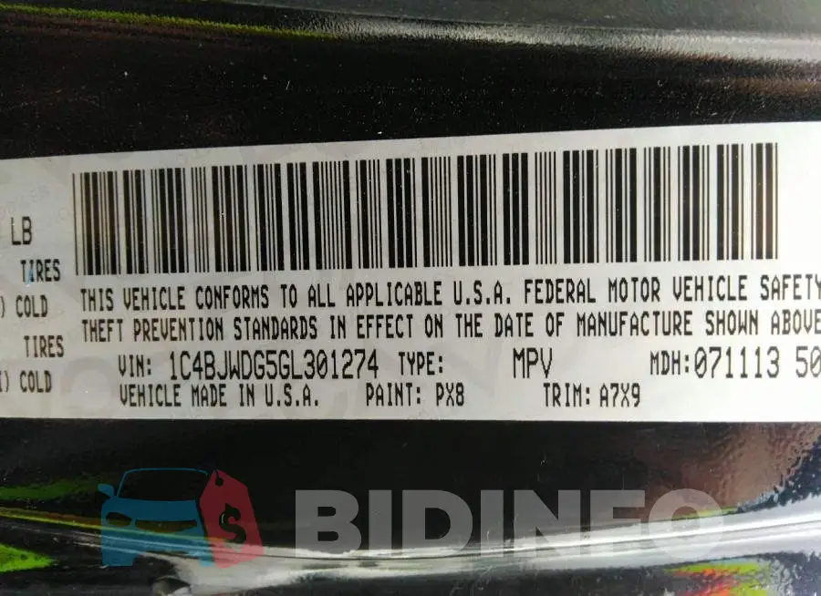 1C4BJWDG5GL301274 Photo# 9