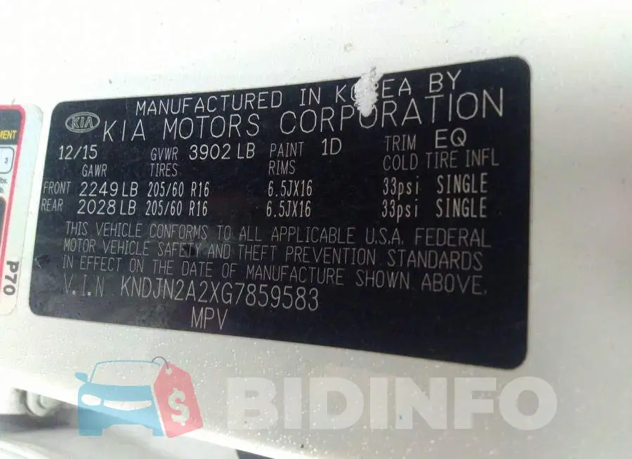 KNDJN2A2XG7859583 Photo# 9