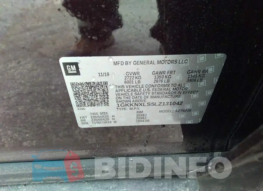 1GKKNXLS5LZ131042 Photo# 9