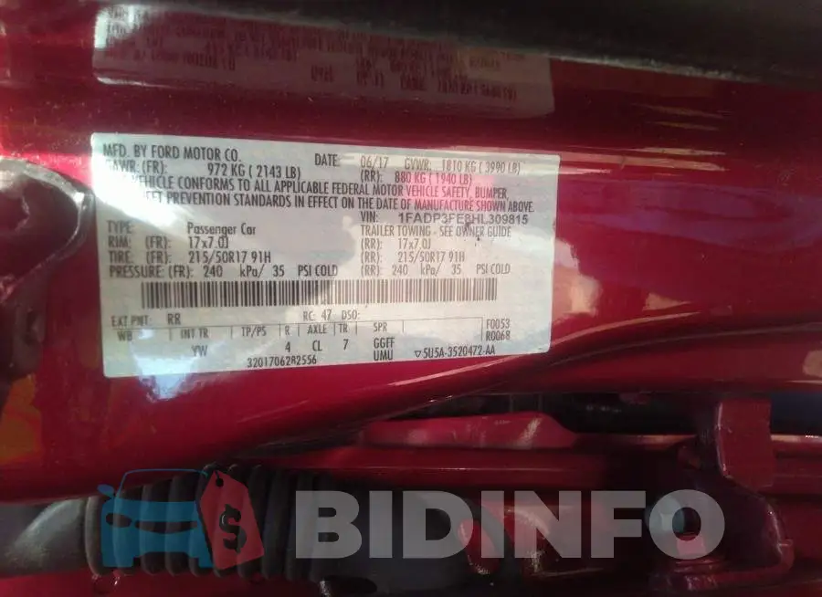 1FADP3FE8HL309815 Photo# 9