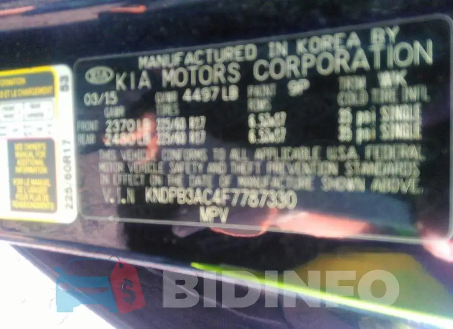 KNDPB3AC4F7787330 Photo# 9