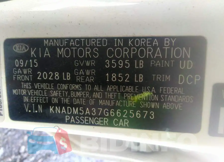 KNADM5A37G6625673 Photo# 9