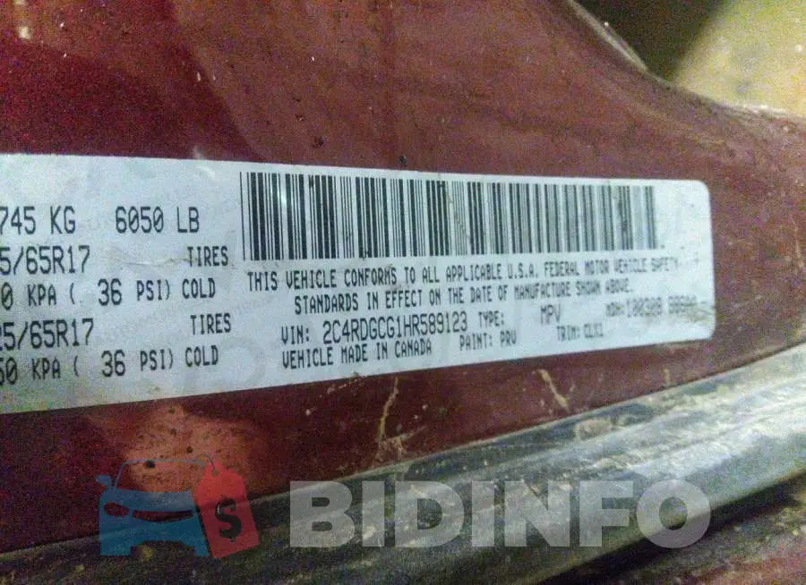 2C4RDGCG1HR589123 Photo# 9