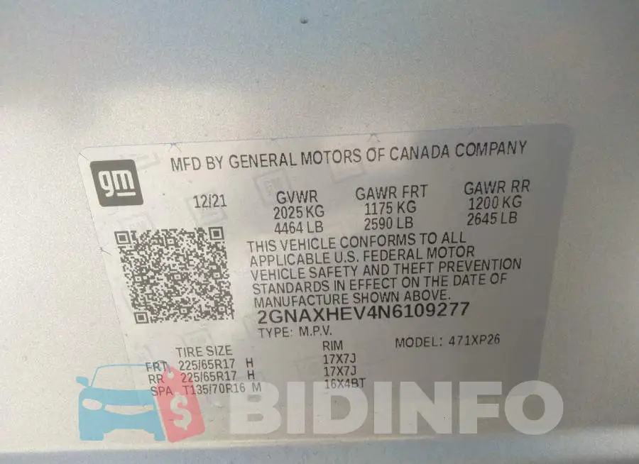 2GNAXHEV4N6109277 Photo# 9
