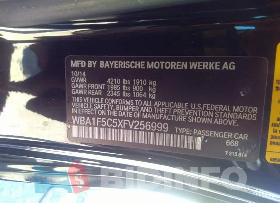 WBA1F5C5XFV256999 Photo# 9