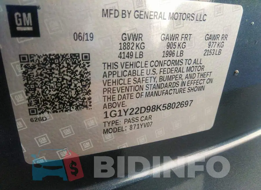1G1Y22D98K5802697 Photo# 9