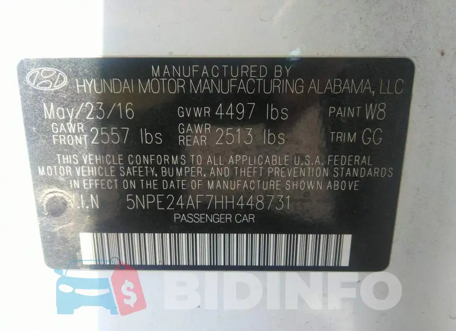5NPE24AF7HH448731 Photo# 9