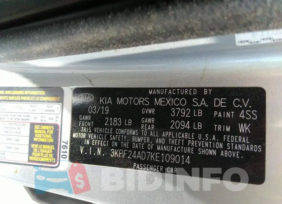 3KPF24AD7KE109014 Photo# 9