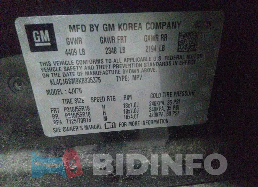 KL4CJGSM9KB935375 Photo# 9