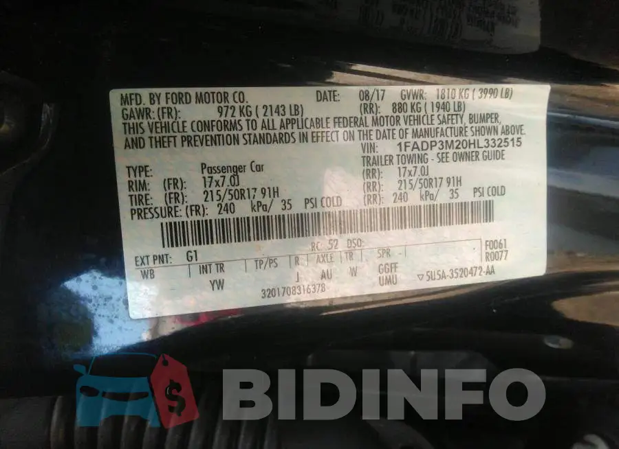 1FADP3M20HL332515 Photo# 9