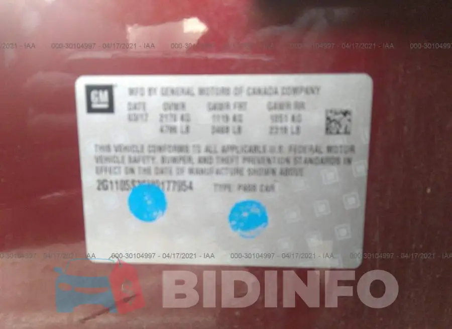 2G1105S35H9177954 Photo# 9