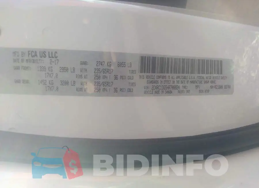 2C4RC1DG5HR708824 Photo# 9