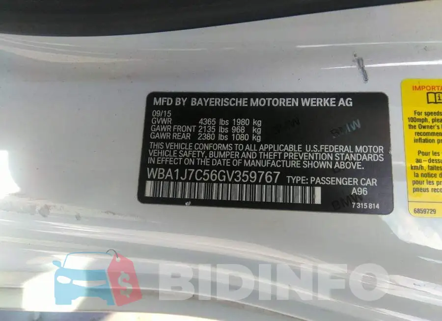 WBA1J7C56GV359767 Photo# 9