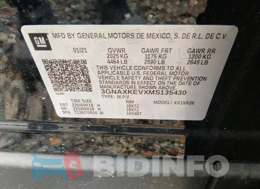 3GNAXKEVXMS135430 Photo# 9
