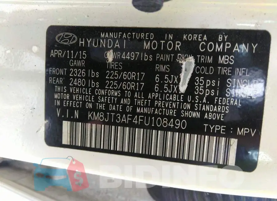 KM8JT3AF4FU108490 Photo# 9