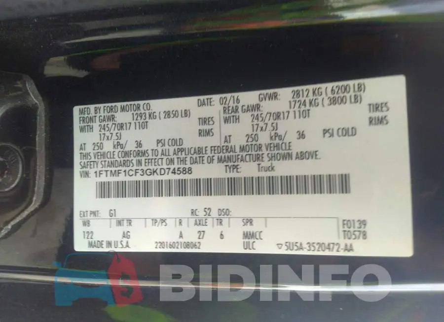 1FTMF1CF3GKD74588 Photo# 9