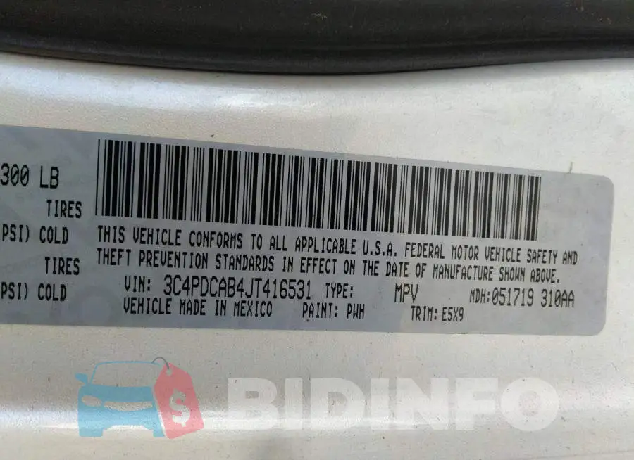3C4PDCAB4JT416531 Photo# 9