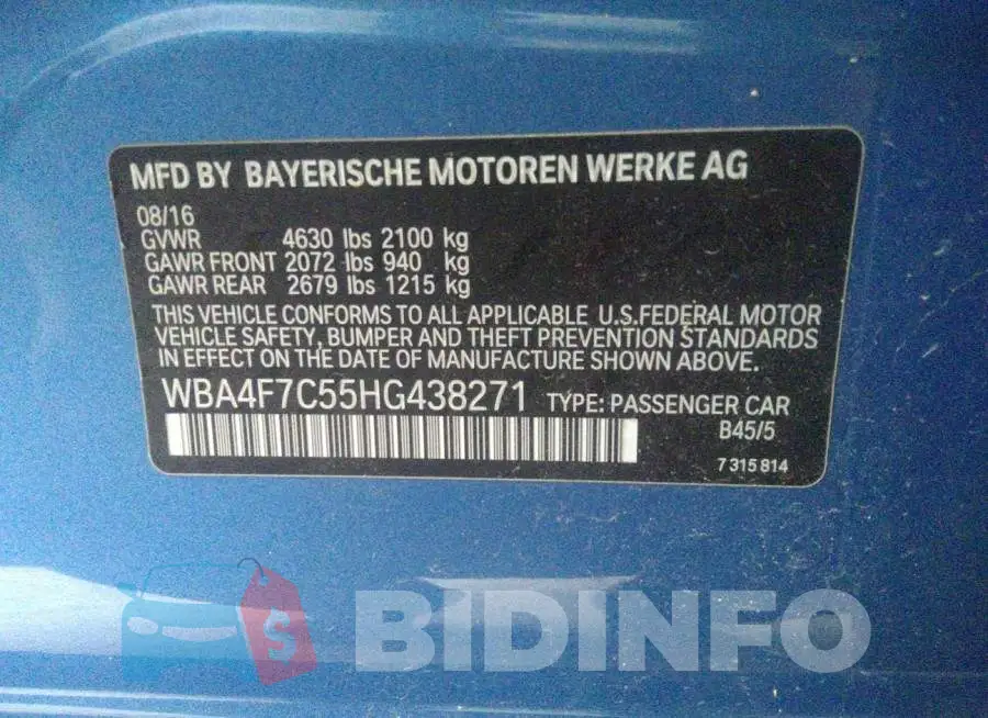 WBA4F7C55HG438271 Photo# 9