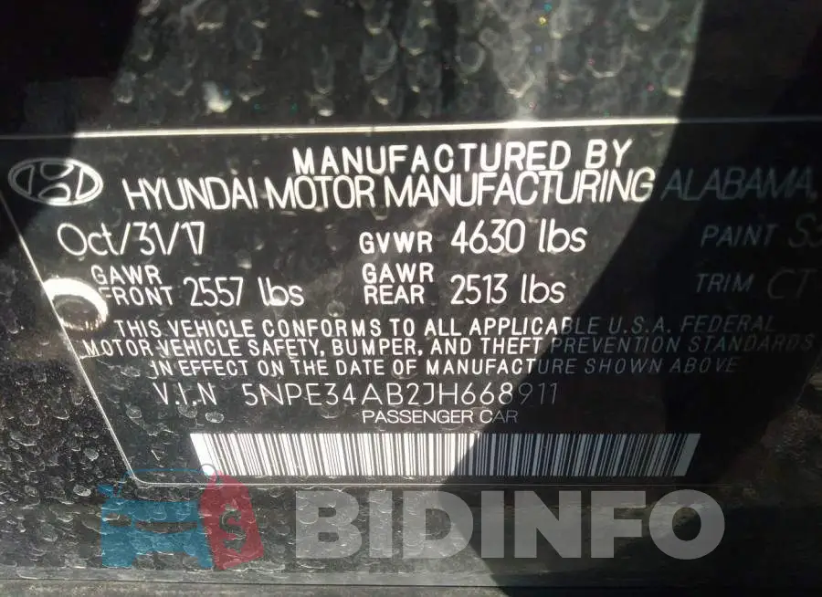 5NPE34AB2JH668911 Photo# 9
