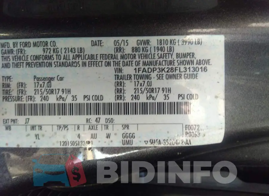 1FADP3K28FL313016 Photo# 9