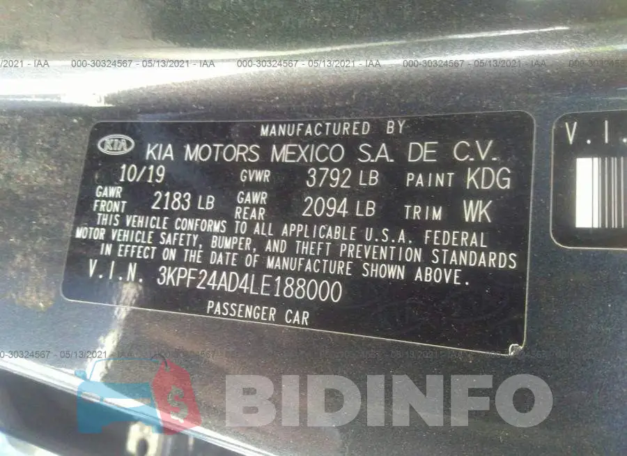 3KPF24AD4LE188000 Photo# 9