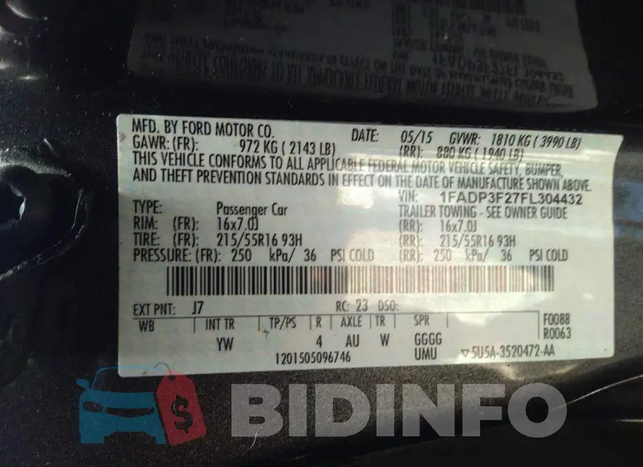 1FADP3F27FL304432 Photo# 9
