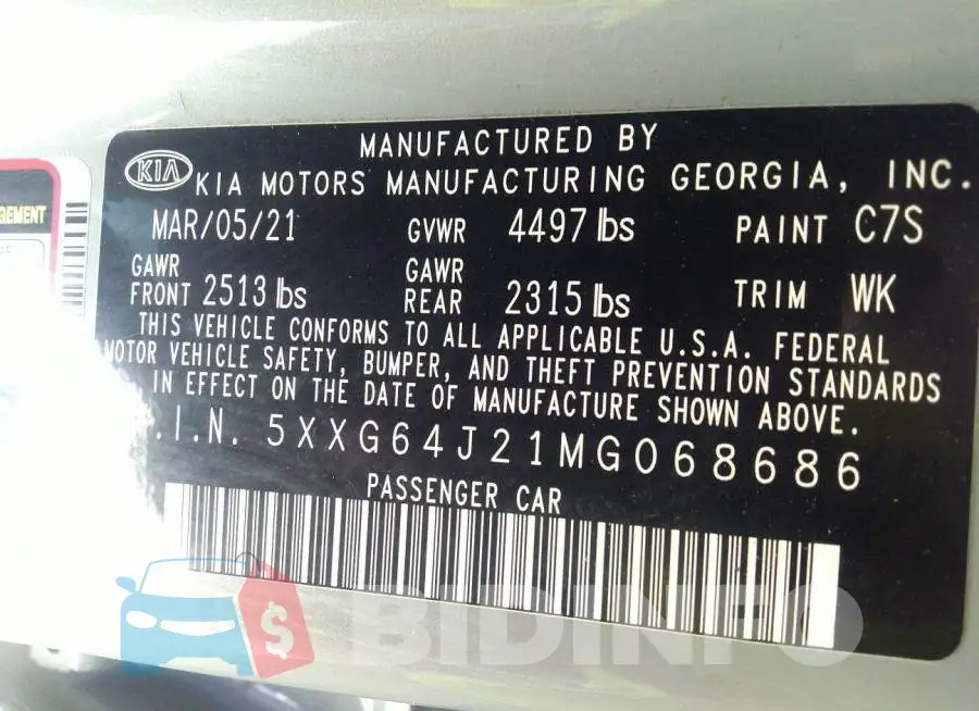 5XXG64J21MG068686 Photo# 9