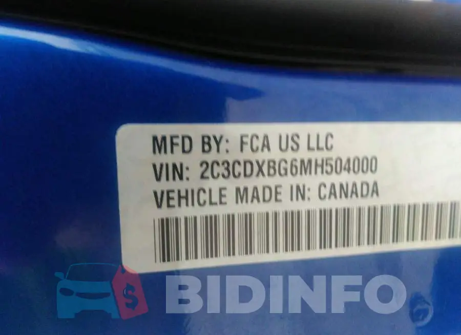 2C3CDXBG6MH504000 Photo# 9