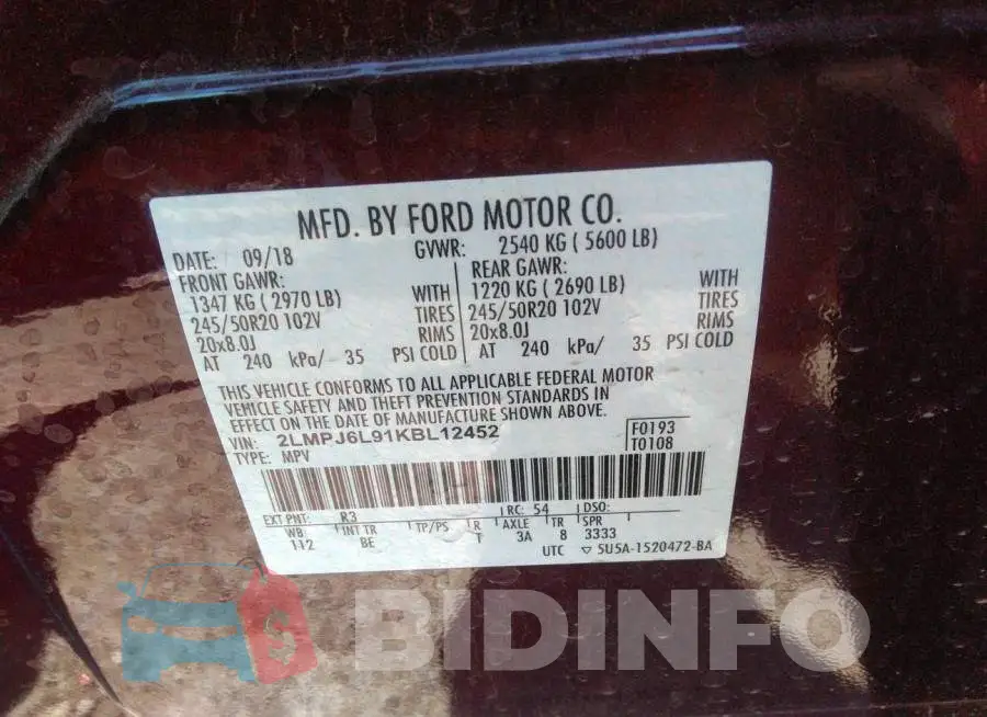 2LMPJ6L91KBL12452 Photo# 9