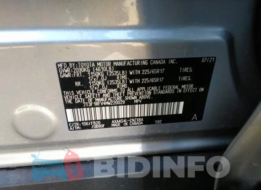 2T3F1RFV4MW220029 Photo# 9