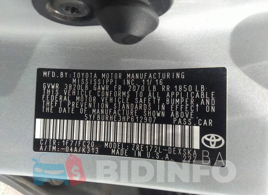 5YFBURHE3HP612907 Photo# 9