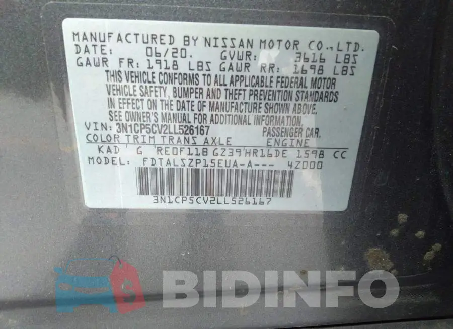 3N1CP5CV2LL526167 Photo# 9