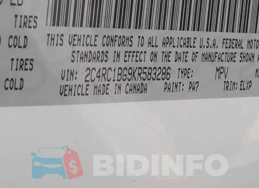 2C4RC1BG9KR583286 Photo# 9