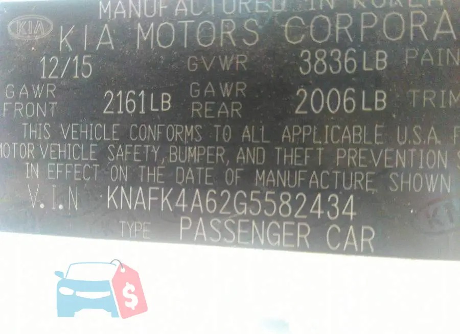 KNAFK4A62G5582434 Photo# 9
