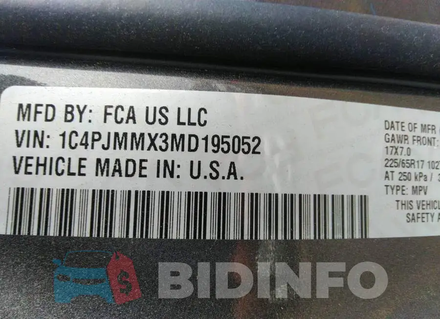1C4PJMMX3MD195052 Photo# 9