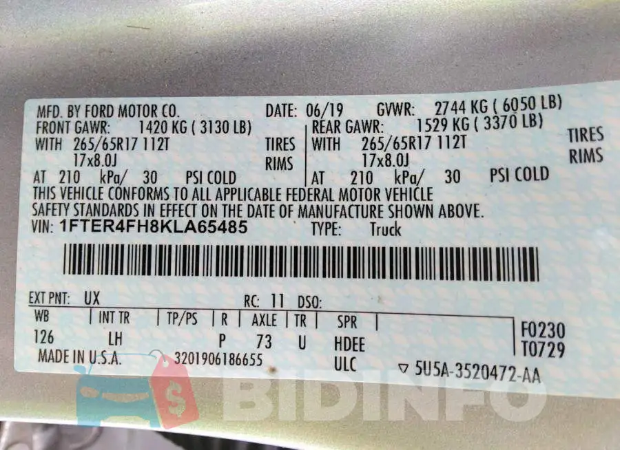 1FTER4FH8KLA65485 Photo# 9