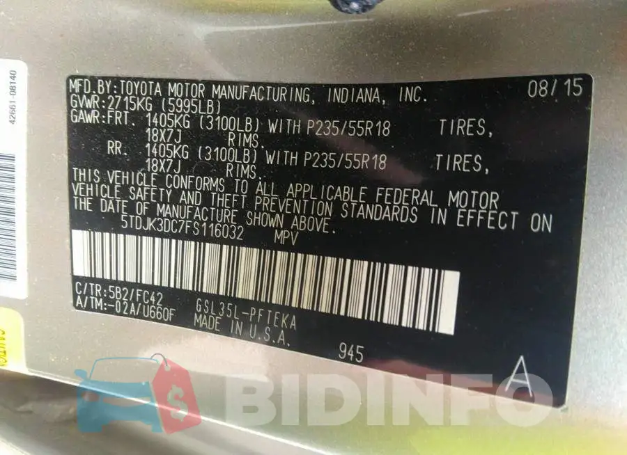 5TDJK3DC7FS116032 Photo# 9