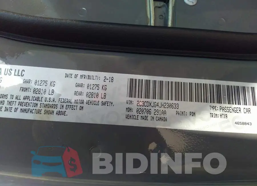 2C3CDXJG4JH230633 Photo# 9