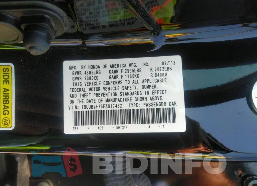 19UUB2F76FA017482 Photo# 9