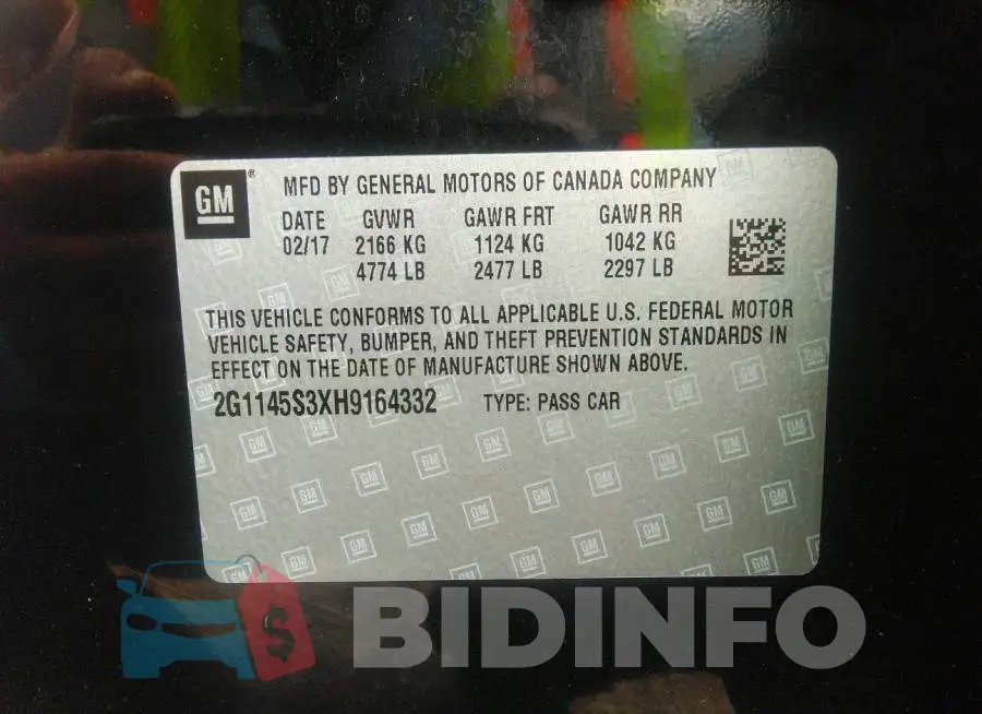 2G1145S3XH9164332 Photo# 9