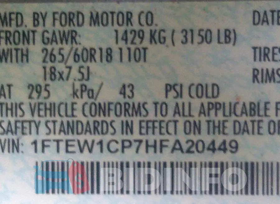 1FTEW1CP7HFA20449 Photo# 9
