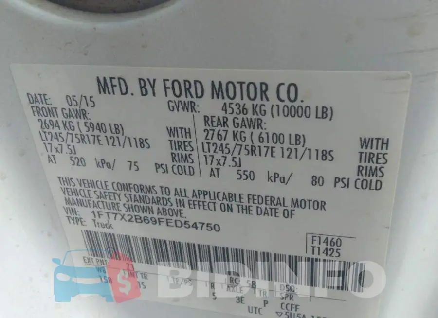 1FT7X2B69FED54750 Photo# 9