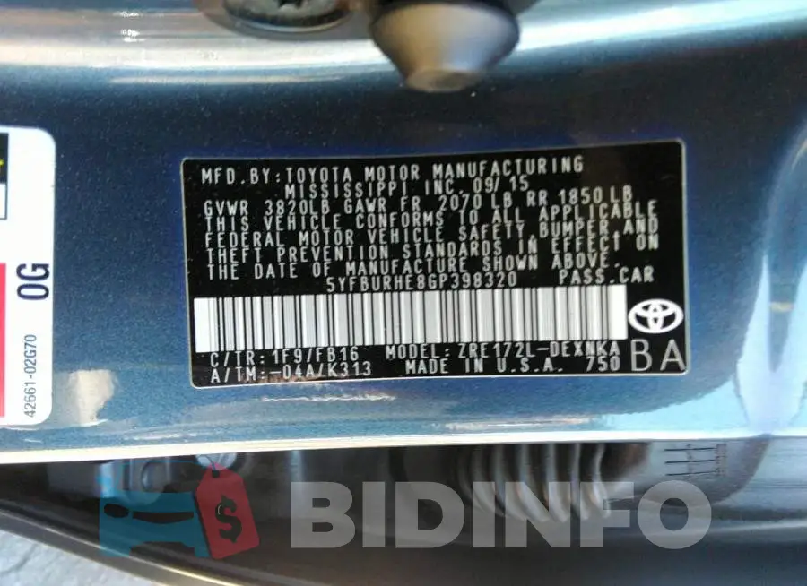 5YFBURHE8GP398320 Photo# 9