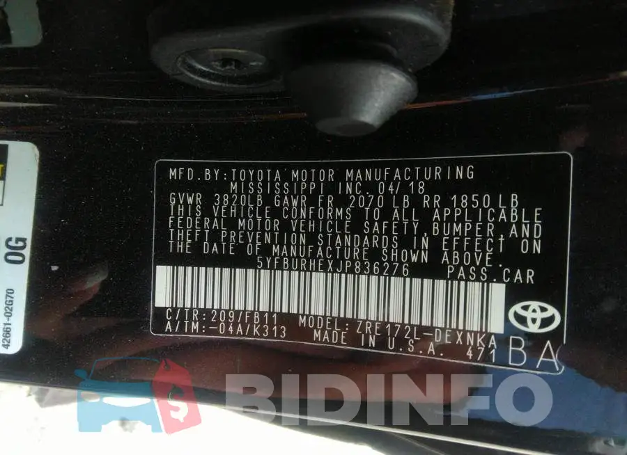 5YFBURHEXJP836276 Photo# 9