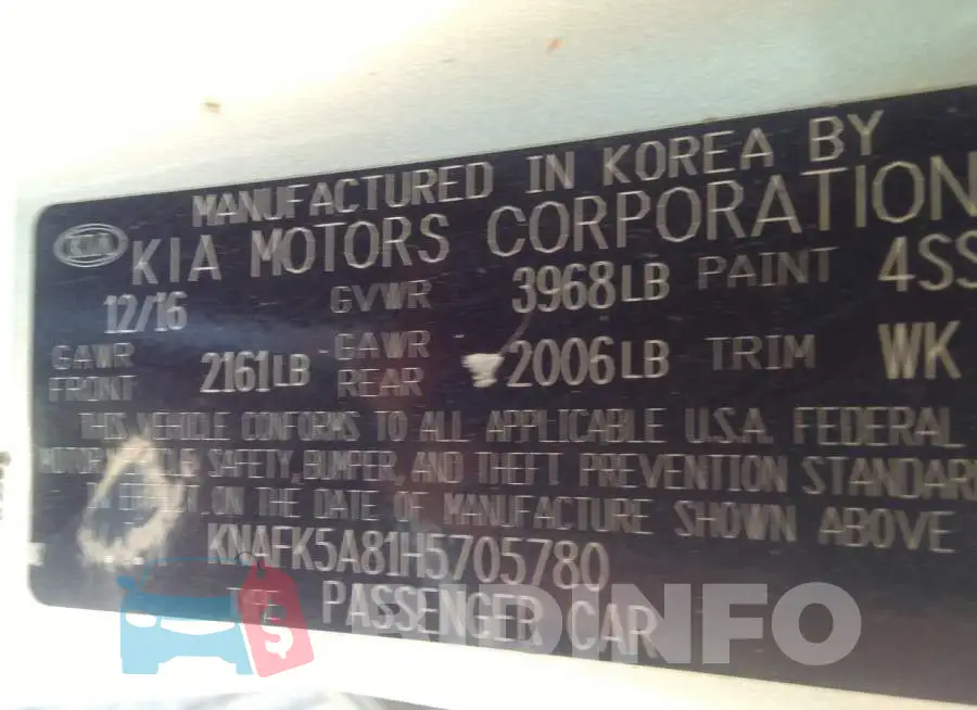 KNAFK5A81H5705780 Photo# 9